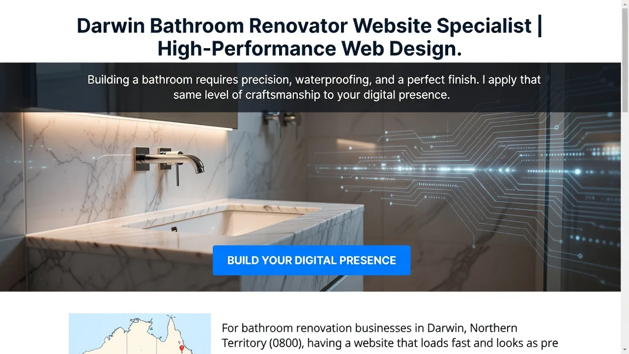🌐 Darwin Bathroom Renovator Website Specialist | High-Performance Web Design